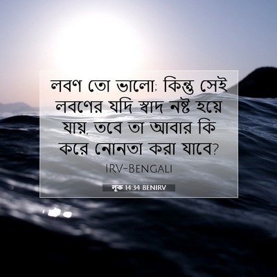 Picture 07 - লূক 14:34 BENIRV - লবণ তো ভালো; কিন্তু - Bible Verse Picture