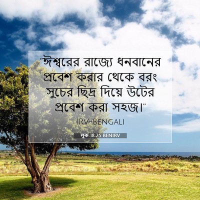 Picture 07 - লূক 18:25 BENIRV - “ঈশ্বরের রাজ্যে - Bible Verse Picture