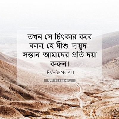 Picture 07 - লূক 18:38 BENIRV - তখন সে চিৎকার করে - Bible Verse Picture