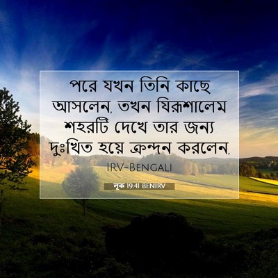 Picture 07 - লূক 19:41 BENIRV - পরে যখন তিনি কাছে - Bible Verse Picture