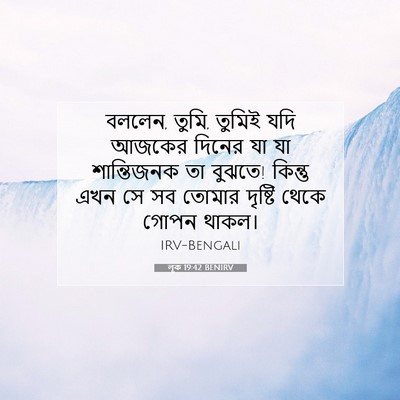 Picture 07 - লূক 19:42 BENIRV - বললেন, তুমি, তুমিই - Bible Verse Picture