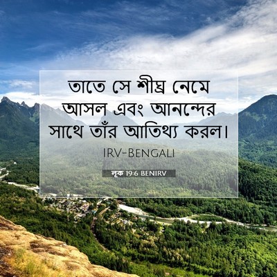Picture 07 - লূক 19:6 BENIRV - তাতে সে শীঘ্র নেমে - Bible Verse Picture
