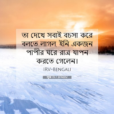 Picture 07 - লূক 19:7 BENIRV - তা দেখে সবাই বচসা - Bible Verse Picture