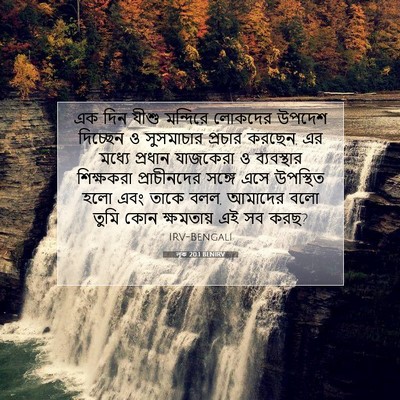 Picture 07 - লূক 20:1 BENIRV - এক দিন যীশু - Bible Verse Picture