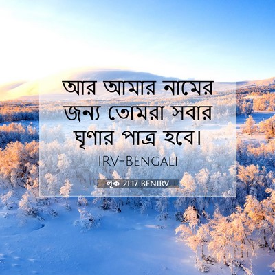 Picture 07 - লূক 21:17 BENIRV - আর আমার নামের জন্য - Bible Verse Picture