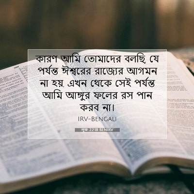 Picture 07 - লূক 22:18 BENIRV - কারণ আমি তোমাদের - Bible Verse Picture