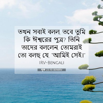 Picture 07 - লূক 22:70 BENIRV - তখন সবাই বলল, তবে - Bible Verse Picture