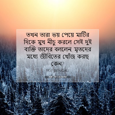 Picture 07 - লূক 24:5 BENIRV - তখন তারা ভয় পেয়ে - Bible Verse Picture