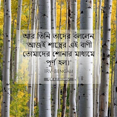 Picture 07 - লূক 4:21 BENIRV - আর তিনি তাদের - Bible Verse Picture