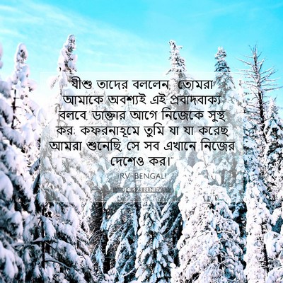 Picture 07 - লূক 4:23 BENIRV - যীশু তাদের বললেন, - Bible Verse Picture
