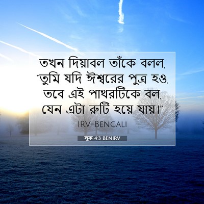 Picture 07 - লূক 4:3 BENIRV - তখন দিয়াবল তাঁকে - Bible Verse Picture