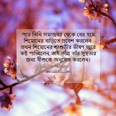 Picture 07 - লূক 4:38 BENIRV - পরে তিনি সমাজঘর - Bible Verse Picture