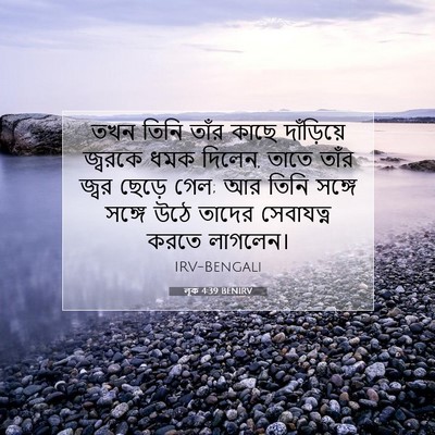 Picture 07 - লূক 4:39 BENIRV - তখন তিনি তাঁর কাছে - Bible Verse Picture