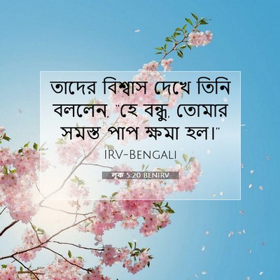 Picture 07 - লূক 5:20 BENIRV - তাদের বিশ্বাস - Bible Verse Picture