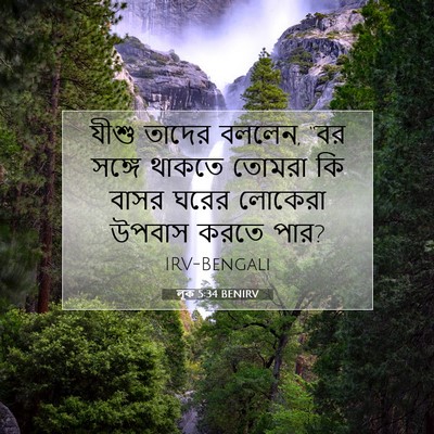 Picture 07 - লূক 5:34 BENIRV - যীশু তাদের বললেন, - Bible Verse Picture