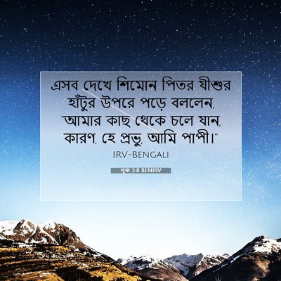 Picture 07 - লূক 5:8 BENIRV - এসব দেখে শিমোন - Bible Verse Picture