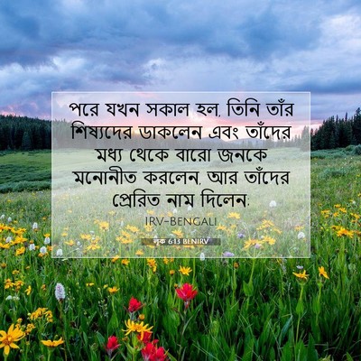 Picture 07 - লূক 6:13 BENIRV - পরে যখন সকাল হল, - Bible Verse Picture