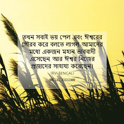 Picture 07 - লূক 7:16 BENIRV - তখন সবাই ভয় পেল - Bible Verse Picture