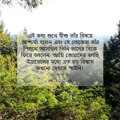 Picture 07 - লূক 7:9 BENIRV - এই কথা শুনে যীশু - Bible Verse Picture
