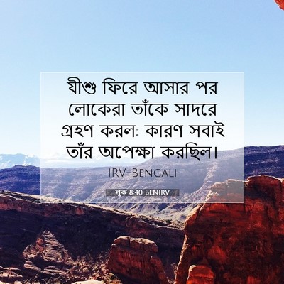 Picture 07 - লূক 8:40 BENIRV - যীশু ফিরে আসার পর - Bible Verse Picture