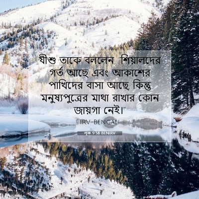 Picture 07 - লূক 9:58 BENIRV - যীশু তাকে বললেন, - Bible Verse Picture