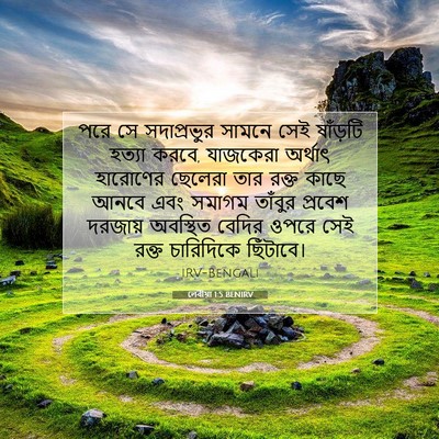 Picture 07 - লেবীয়া 1:5 BENIRV - পরে সে সদাপ্রভুর - Bible Verse Picture