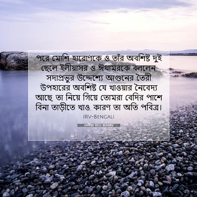 Picture 07 - লেবীয়া 10:12 BENIRV - পরে মোশি হারোণকে ও - Bible Verse Picture