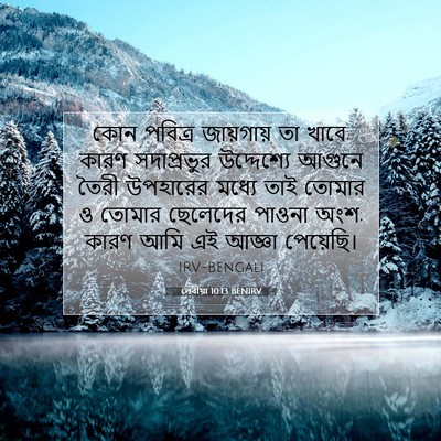 Picture 07 - লেবীয়া 10:13 BENIRV - কোন পবিত্র - Bible Verse Picture