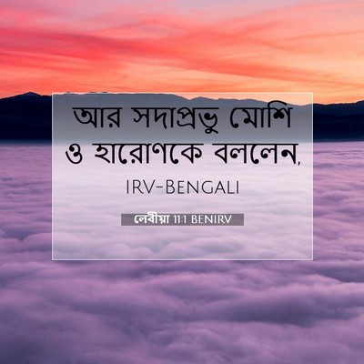 Picture 07 - লেবীয়া 11:1 BENIRV - আর সদাপ্রভু মোশি ও - Bible Verse Picture