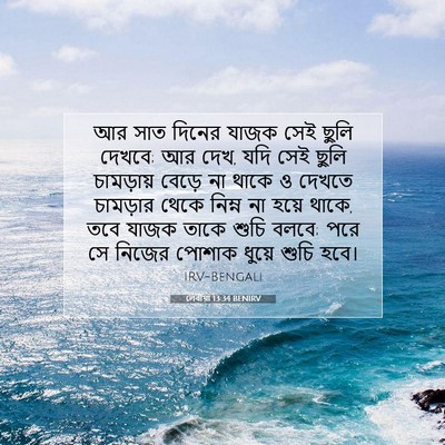 Picture 07 - লেবীয়া 13:34 BENIRV - আর সাত দিনের যাজক - Bible Verse Picture