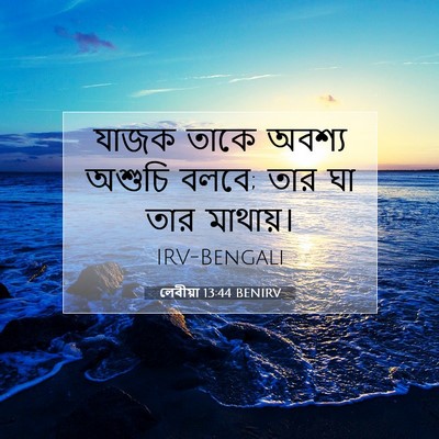 Picture 07 - লেবীয়া 13:44 BENIRV - যাজক তাকে অবশ্য - Bible Verse Picture