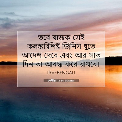 Picture 07 - লেবীয়া 13:54 BENIRV - তবে যাজক সেই - Bible Verse Picture