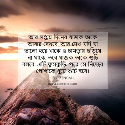 Picture 07 - লেবীয়া 13:6 BENIRV - আর সপ্তম দিনের - Bible Verse Picture