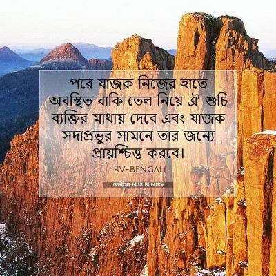 Picture 07 - লেবীয়া 14:18 BENIRV - পরে যাজক নিজের - Bible Verse Picture
