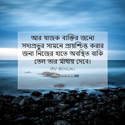 Picture 07 - লেবীয়া 14:29 BENIRV - আর যাজক ব্যক্তির - Bible Verse Picture