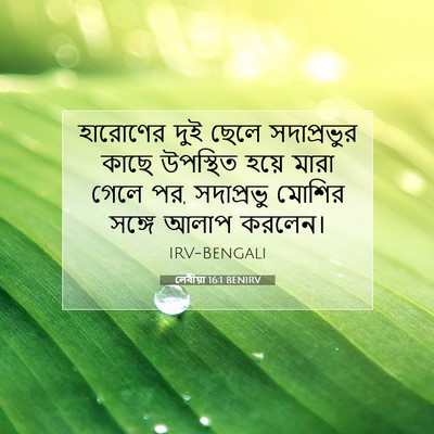 Picture 07 - লেবীয়া 16:1 BENIRV - হারোণের দুই ছেলে - Bible Verse Picture