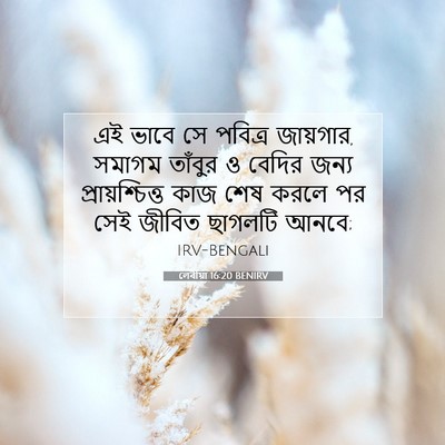 Picture 07 - লেবীয়া 16:20 BENIRV - এই ভাবে সে পবিত্র - Bible Verse Picture