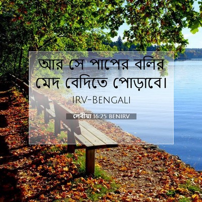 Picture 07 - লেবীয়া 16:25 BENIRV - আর সে পাপের বলির - Bible Verse Picture