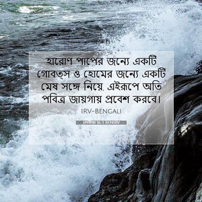 Picture 07 - লেবীয়া 16:3 BENIRV - হারোণ পাপের জন্যে - Bible Verse Picture