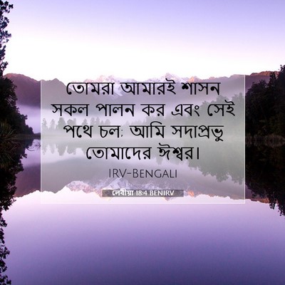 Picture 07 - লেবীয়া 18:4 BENIRV - তোমরা আমারই শাসন - Bible Verse Picture