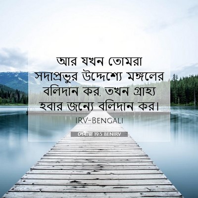 Picture 07 - লেবীয়া 19:5 BENIRV - আর যখন তোমরা - Bible Verse Picture