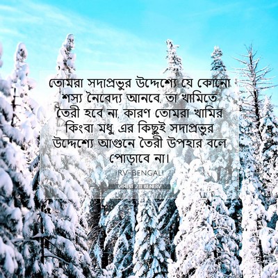 Picture 07 - লেবীয়া 2:11 BENIRV - তোমরা সদাপ্রভুর - Bible Verse Picture