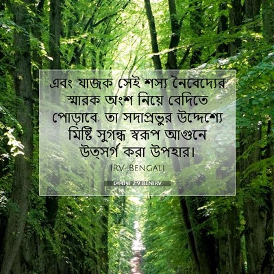 Picture 07 - লেবীয়া 2:9 BENIRV - এবং যাজক সেই শস্য - Bible Verse Picture