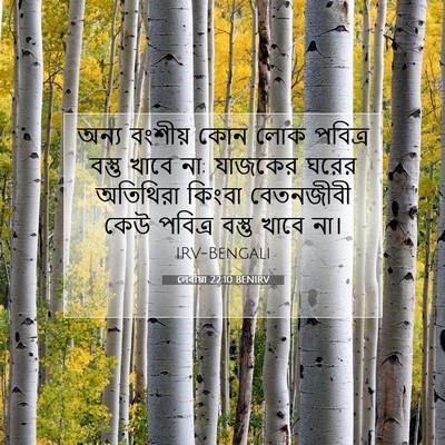 Picture 07 - লেবীয়া 22:10 BENIRV - অন্য বংশীয় কোন - Bible Verse Picture