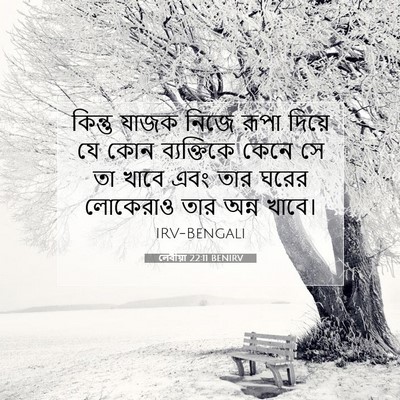 Picture 07 - লেবীয়া 22:11 BENIRV - কিন্তু যাজক নিজে - Bible Verse Picture