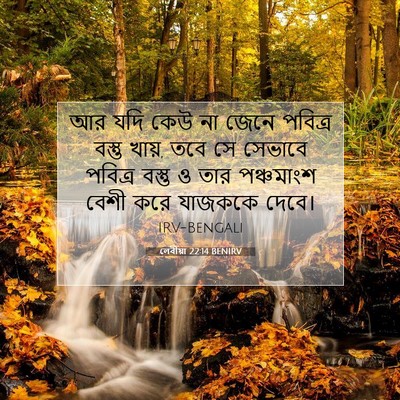 Picture 07 - লেবীয়া 22:14 BENIRV - আর যদি কেউ না জেনে - Bible Verse Picture