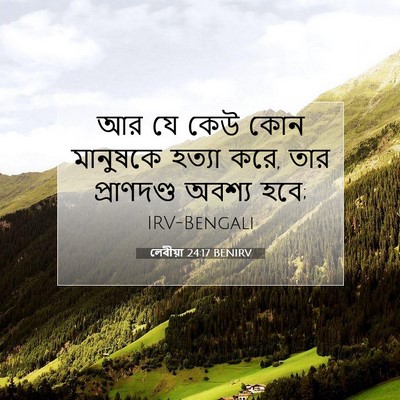 Picture 07 - লেবীয়া 24:17 BENIRV - আর যে কেউ কোন - Bible Verse Picture