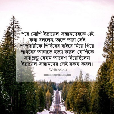 Picture 07 - লেবীয়া 24:23 BENIRV - পরে মোশি - Bible Verse Picture