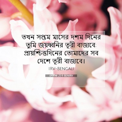 Picture 07 - লেবীয়া 25:9 BENIRV - তখন সপ্তম মাসের - Bible Verse Picture