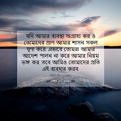 Picture 07 - লেবীয়া 26:15 BENIRV - যদি আমার ব্যবস্থা - Bible Verse Picture